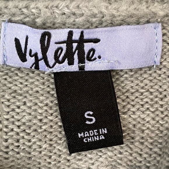 VYLETTE Gray Popcorn Knit Sweater Size Small Cute Comfy Casual - Picture 6 of 7